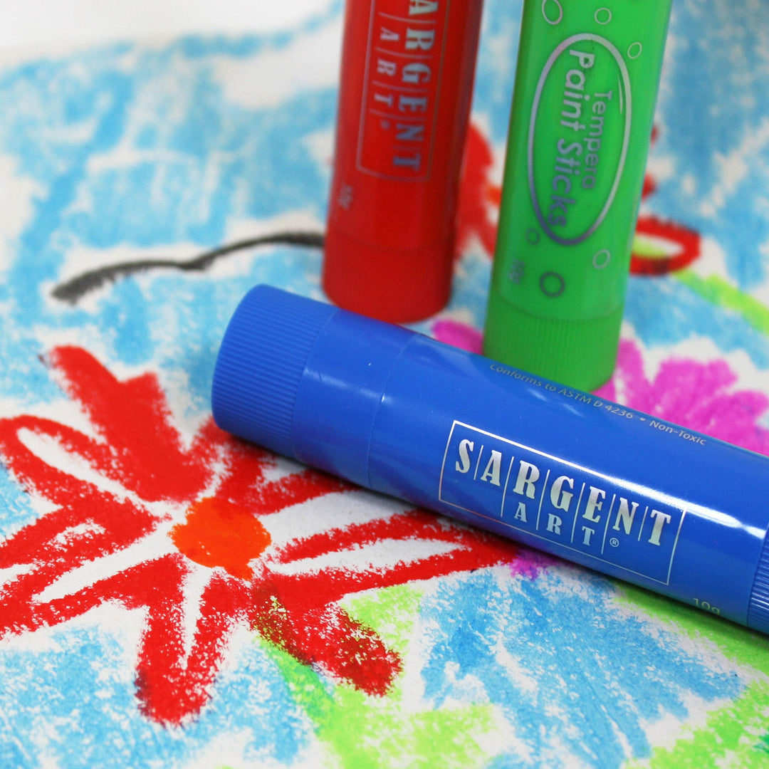 93-2102 Fluorescent Tempera Paint Sticks, 6 Colors, Quick Drying, 6 Count (Pack of 1)