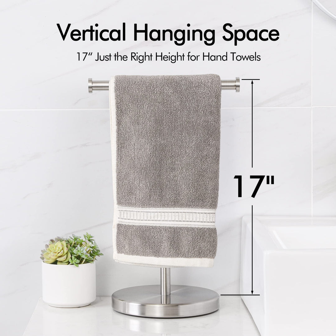 Towel Rack T-Shape Hand Towel Holder Stand Total Height 17 SUS304 Stainless Steel for Bathroom Vanity Countertop Matte Black, BTH208S20-BK