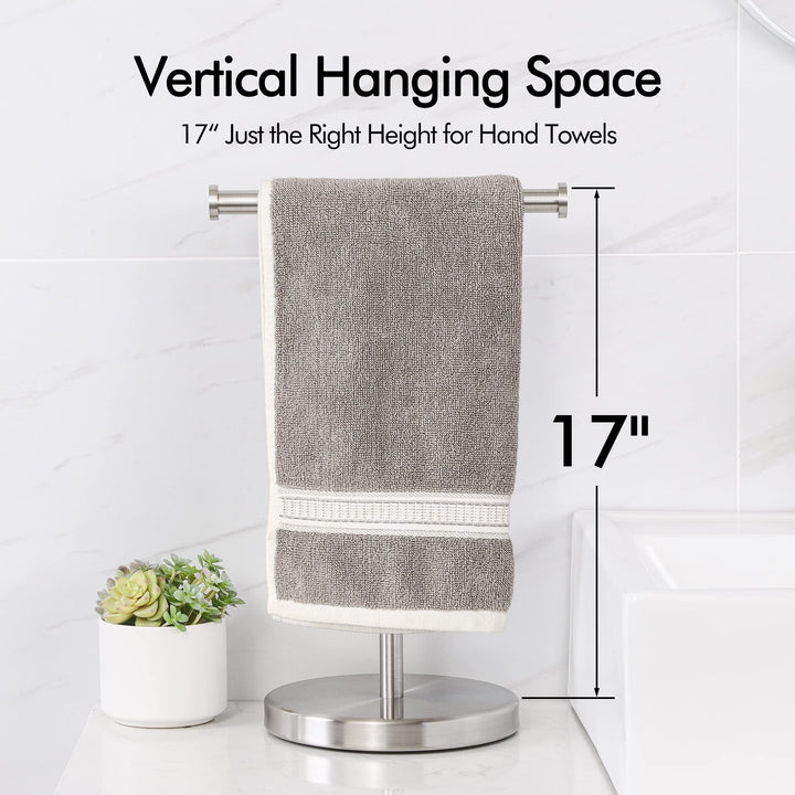 Towel Rack T-Shape Hand Towel Holder Stand Total Height 17 SUS304 Stainless Steel for Bathroom Vanity Countertop Matte Black, BTH208S20-BK
