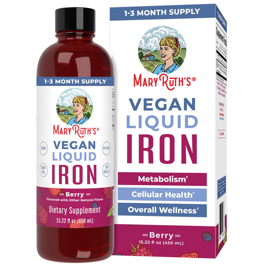 Iron Supplement for Women Men & Kids, Liquid Iron Supplement for Women Men & Kids, Iron for Healthy Blood & Oxygen, Ages 4 & Up, Sugar Free, Vegan, Non-GMO, Gluten Free, 15.22 Fl Oz