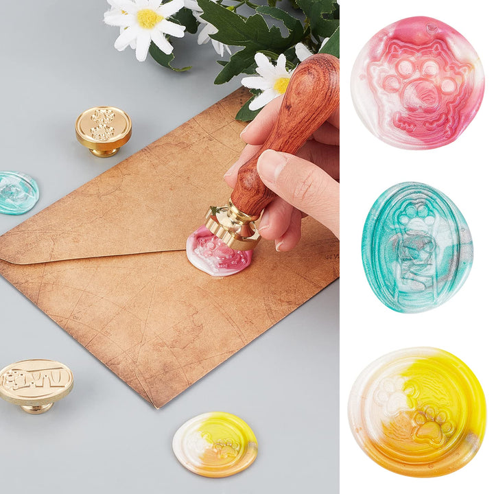 Wax Seal Stamp Thank You Vintage Wax Sealing Stamps Word Retro 25mm Removable Brass Head Wooden Handle for Envelopes Invitations Wine Packages Greeting Cards Weeding