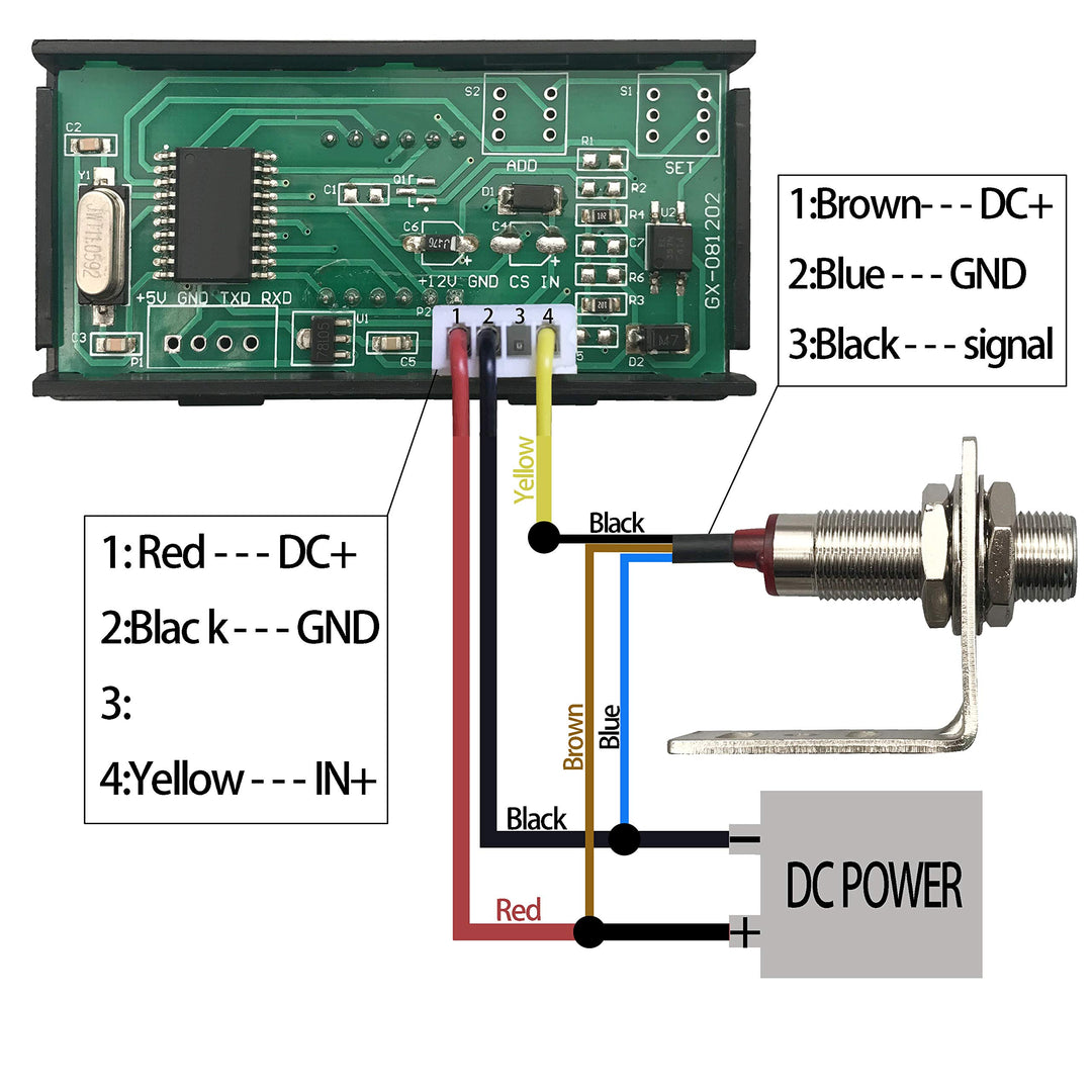 DIGITEN 4 Digital Green LED Tachometer RPM Speed Meter 