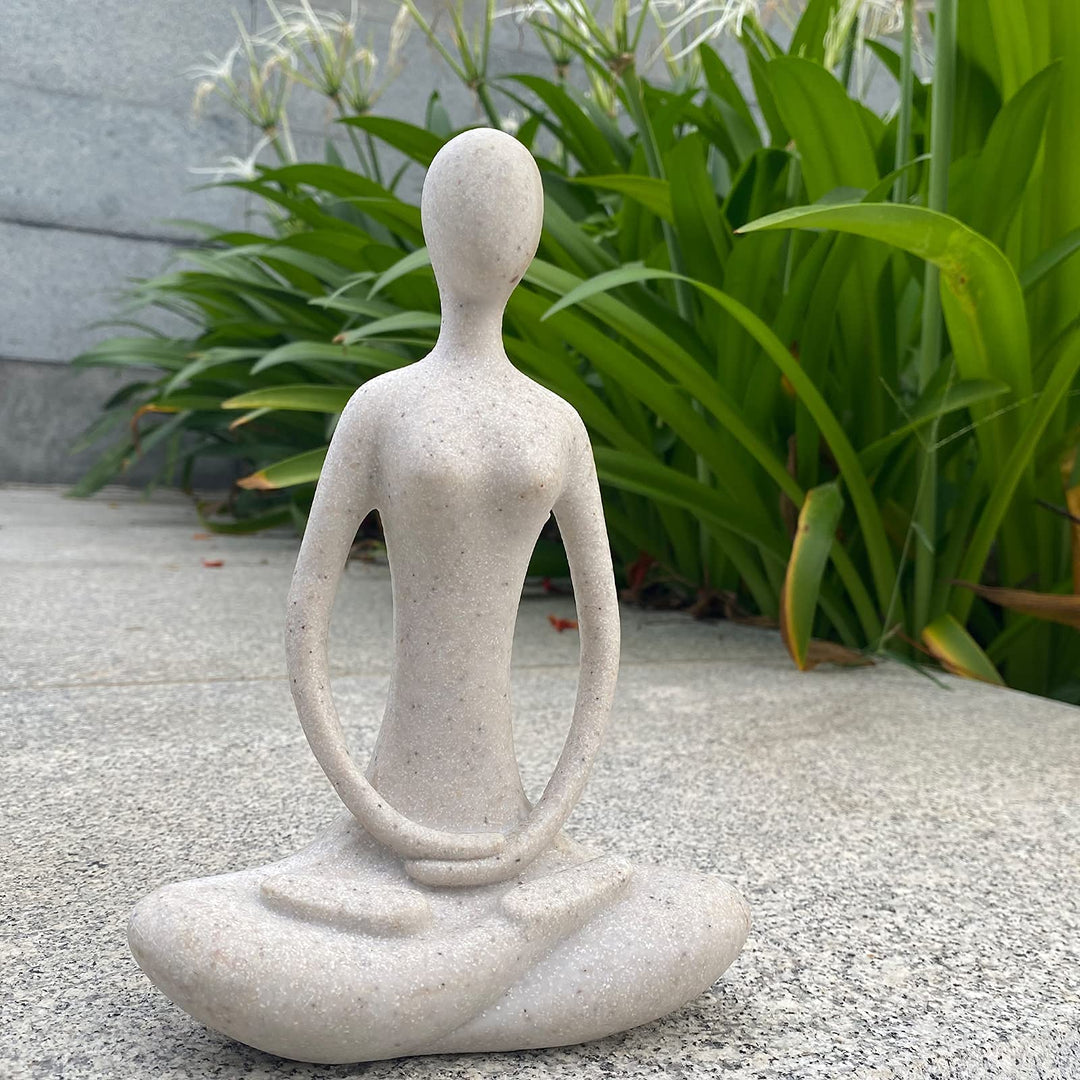 Yoga Figure Figurine Ornament for Home, Zen Buddhist Namaste Yoga Statue Sculpture Indoor &amp; Outdoor Decor for Birthday Mothers Day