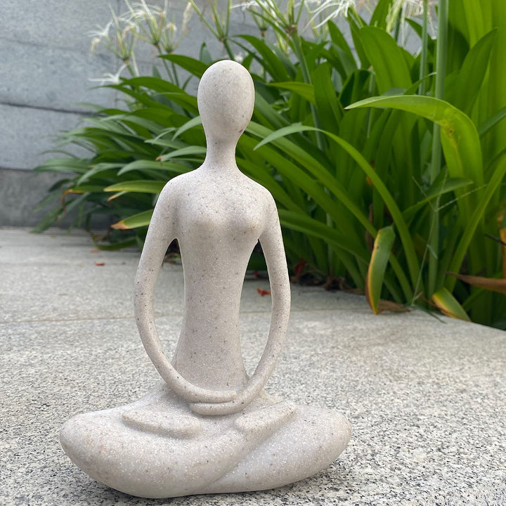 Yoga Figure Figurine Ornament for Home, Zen Buddhist Namaste Yoga Statue Sculpture Indoor &amp; Outdoor Decor for Birthday Mothers Day