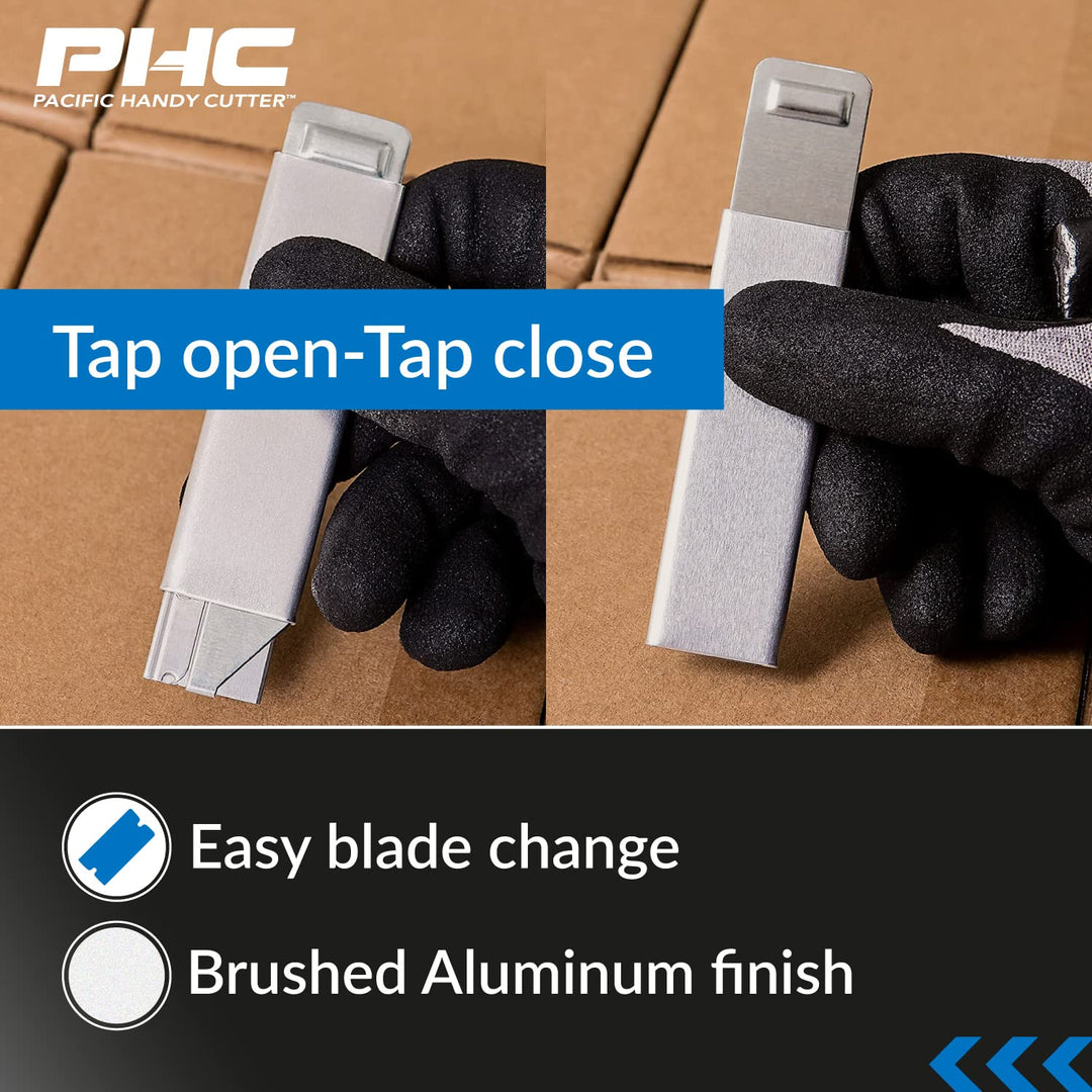 Inc. HC100 Handy Box Cutter, Tap Open/Tap Close, 12 per Box, Assorted(Packaging may vary)