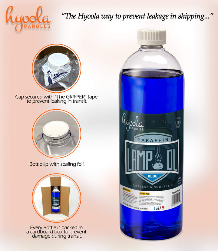 Candles Liquid Paraffin Lamp Oil - Blue Smokeless, Odorless, Ultra Clean Burning Fuel for Indoor and Outdoor Use - Highest Purity Available - 32oz