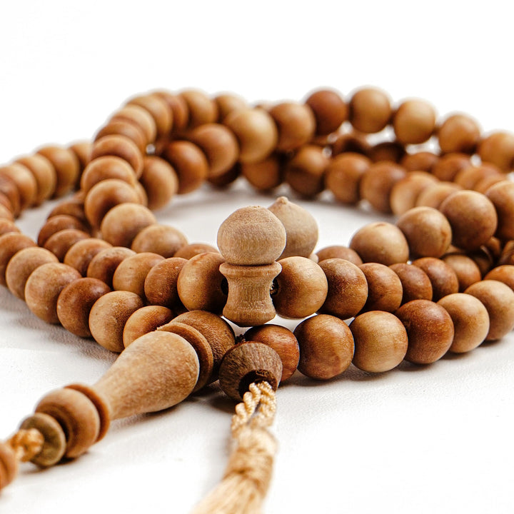 Sandalwood Tasbih 99 8mm - Islamic Prayer Beads, Tasbeeh, Muslim Rosary, Masbaha, Misbaha, Tesbih, Tespih, Dhikr Beads, Zikr Beads, Sibha, Muslim Mala, Worry Beads, Prayer Counter