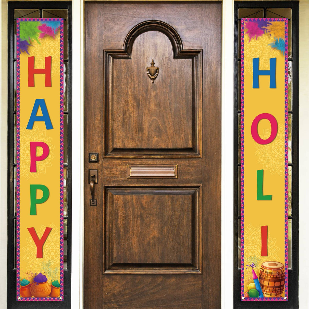 Nepnuser Happy Holi Porch Banner Indian Festival of Col