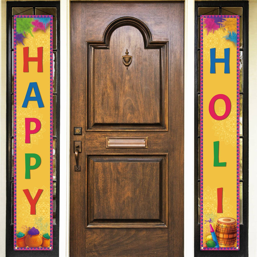 Nepnuser Happy Holi Porch Banner Indian Festival of Col