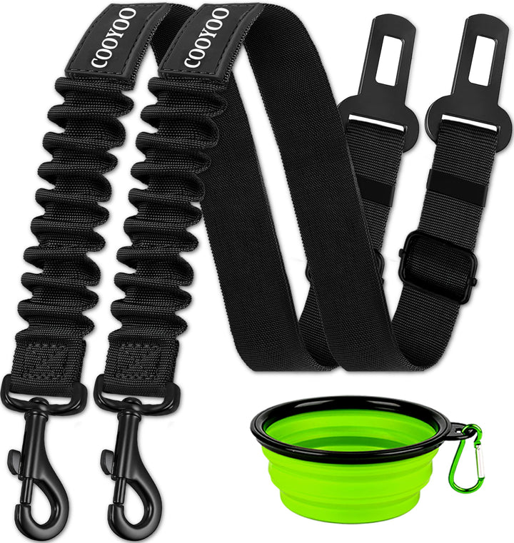 Dog Seat Belt,3 Piece Set Retractable Dog Car Harness Adjustable Dog Seat Belt for Vehicle Nylon Pet Safety Seat Belts Heavy Duty &amp; Elastic