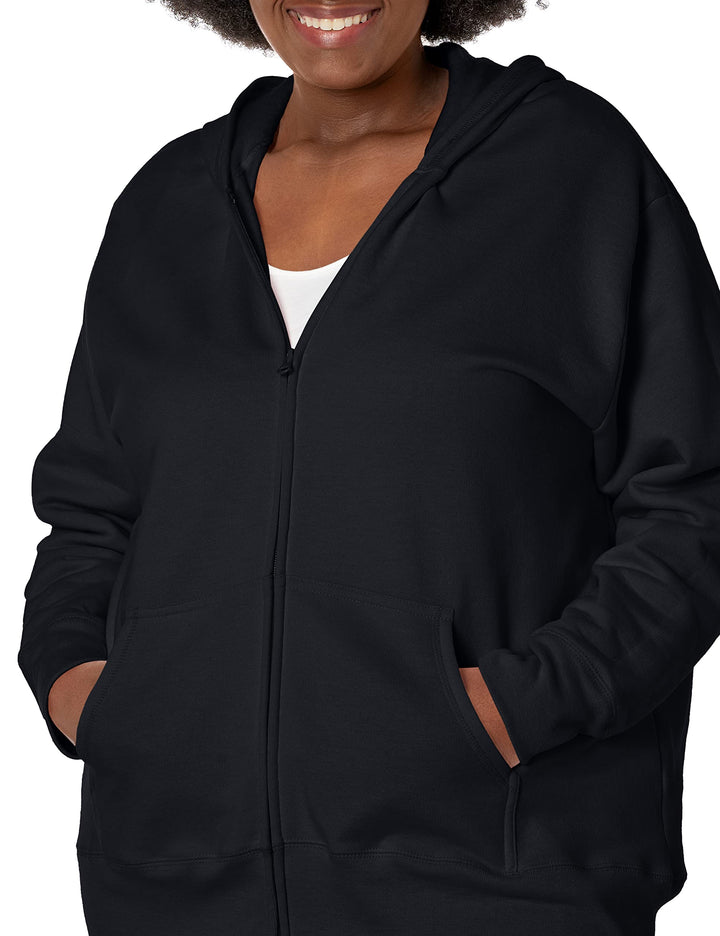 JUST MY SIZE womens Comfortsoft Ecosmart Fleece Full-zi