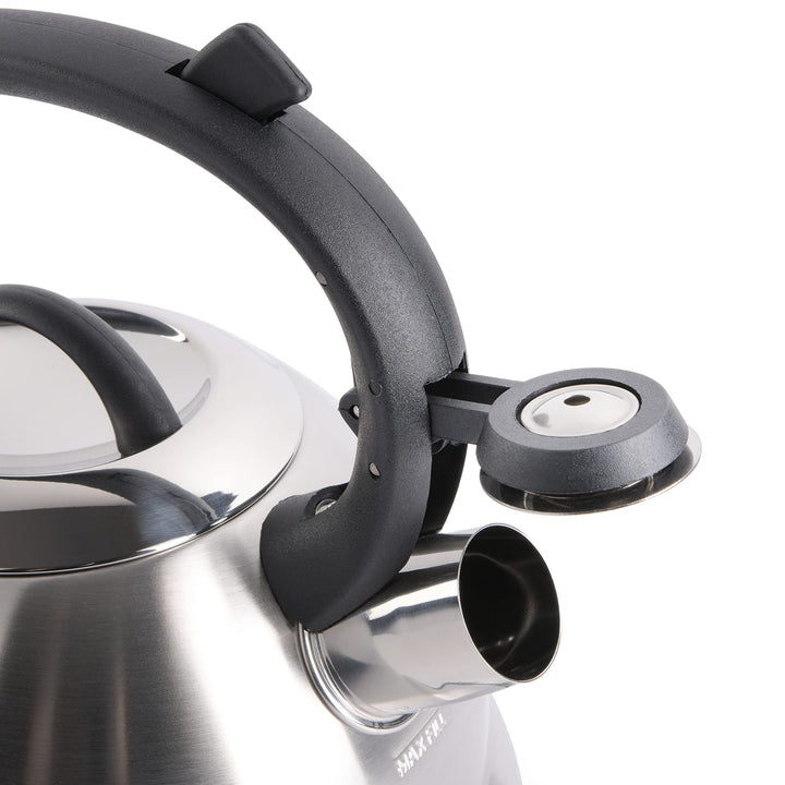 Flintshire Stainless Steel Whistling Tea Kettle, 1.75-Quart, Silver