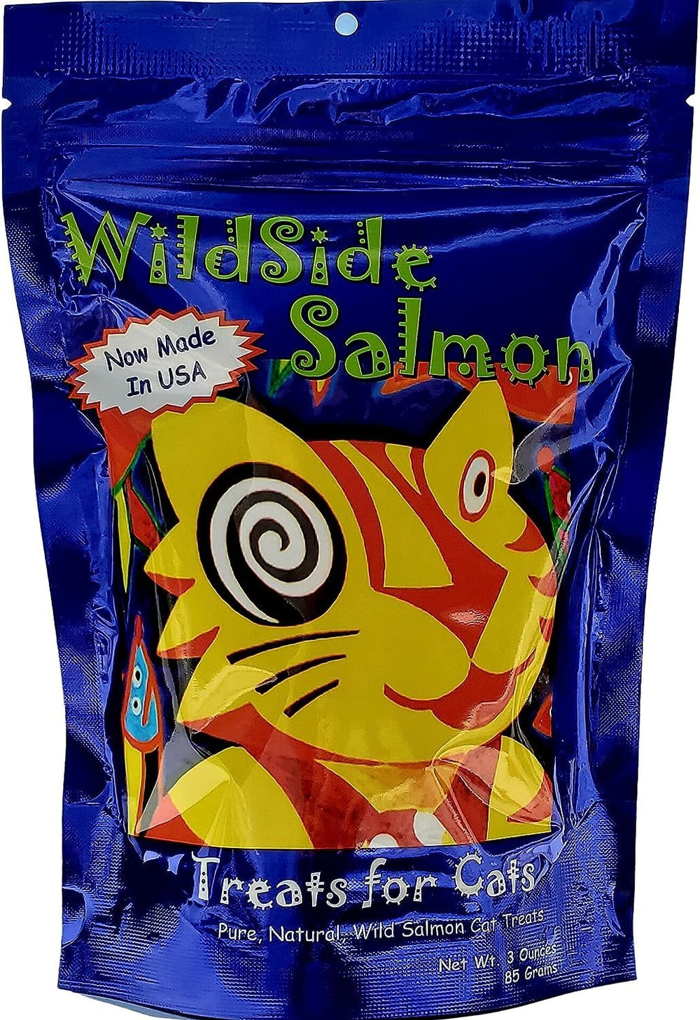 WildSide Salmon - 100% Wild Alaskan Salmon Freeze Dried Cat Treats - Healthy Training Treat - 3oz (3 Pack)