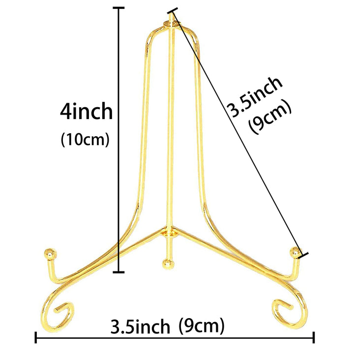 (2 pack 4 Iron Display Stand, Gold Small Iron Easel Plate Display Photo Holder Stand, Displays card,cookie, Decorative Plates,Artwork