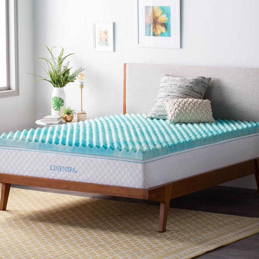 Linenspa 3 Inch Convoluted Gel Swirl Memory Foam Mattre