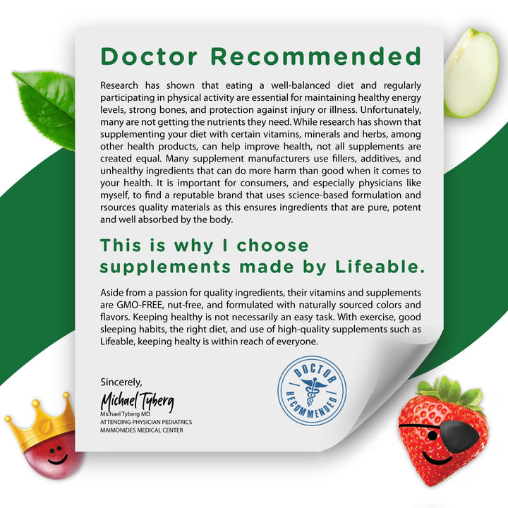 Lifeable Kids Biotin Gummies | 5,000mcg | Great Tasting