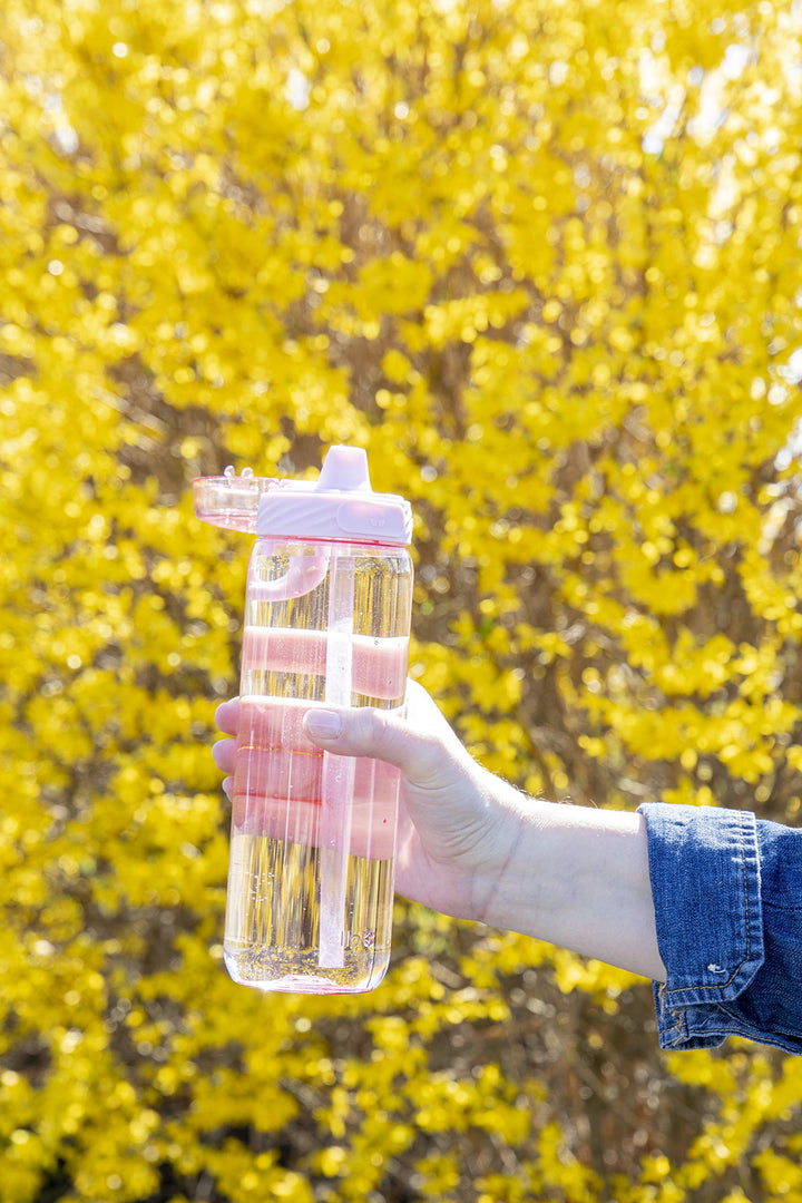 Cooper BPA-Free Tritan Plastic Water Bottle with Silicone Straw, 28 oz (Pink Cashmere)