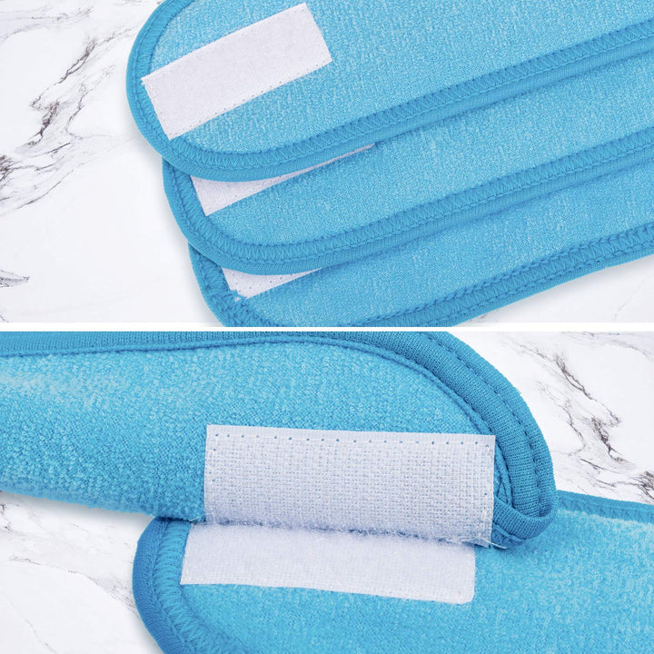4 PCS Spa Headband, Make up Hair Band, Stretch Terry Cloth Headband for Sport Yoga Shower (Blue)