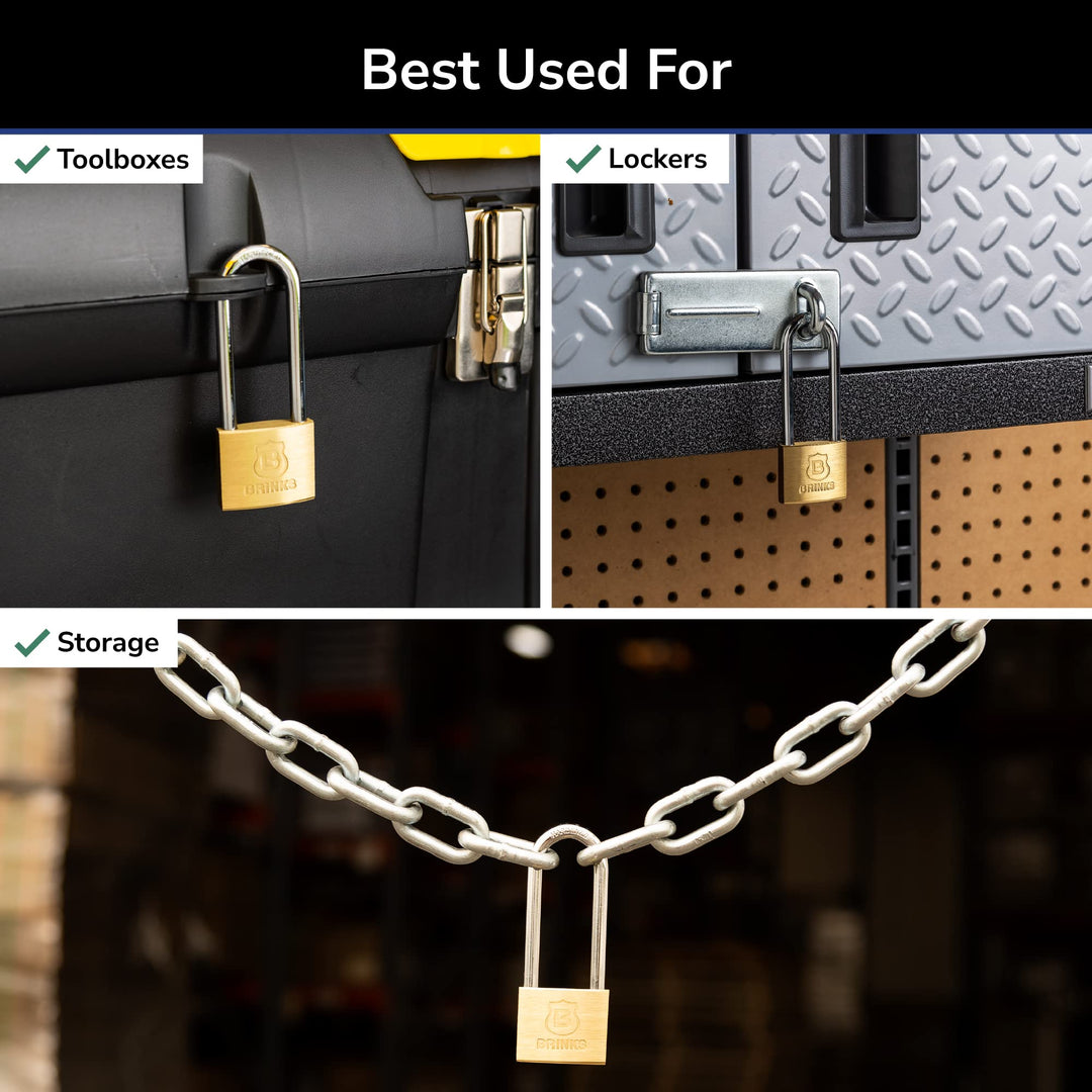 - 40mm Solid Brass Keyed Padlock with 2.5” Shackle Clearance, (171-42001)