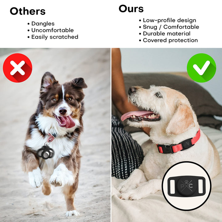 AirTag Dog Collar | Durable &amp; Protective Dog AirTag Holder - Track Your Pet Using Apple AirTag Technology - Dog Collar AirTag Holder -for Dogs and Cats