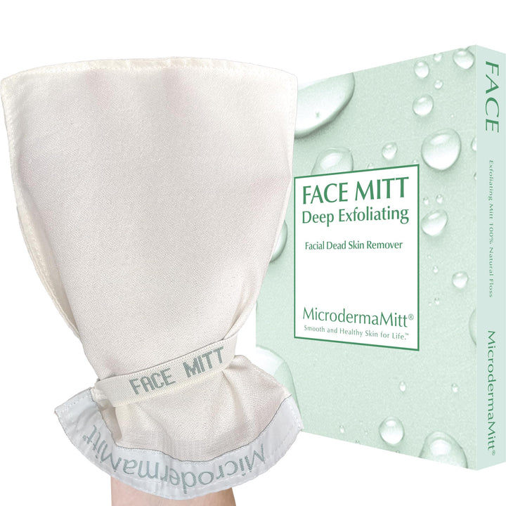 MicrodermaMitt Exfoliating Facial Mitt (100% Natural Floss Silk) - The Original 100% Natural Exfoliating Mitt