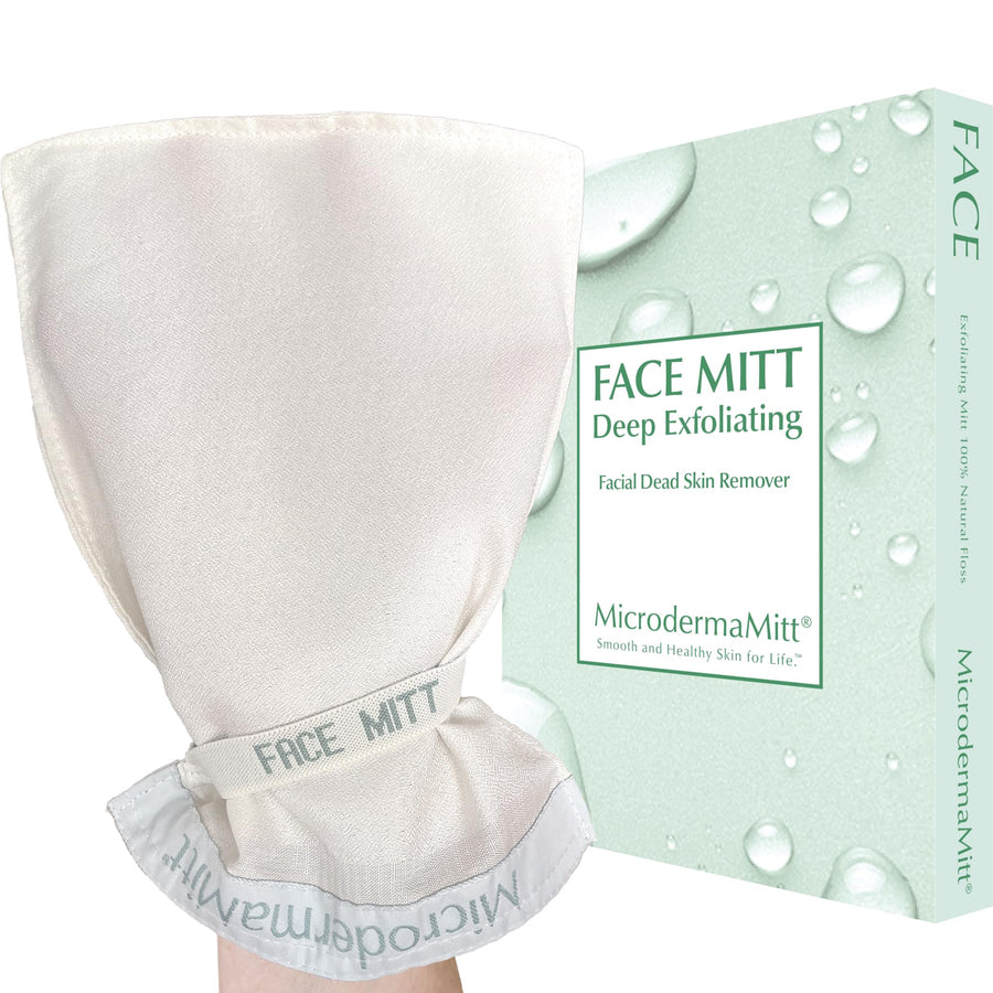 MicrodermaMitt Exfoliating Facial Mitt (100% Natural Floss Silk) - The Original 100% Natural Exfoliating Mitt