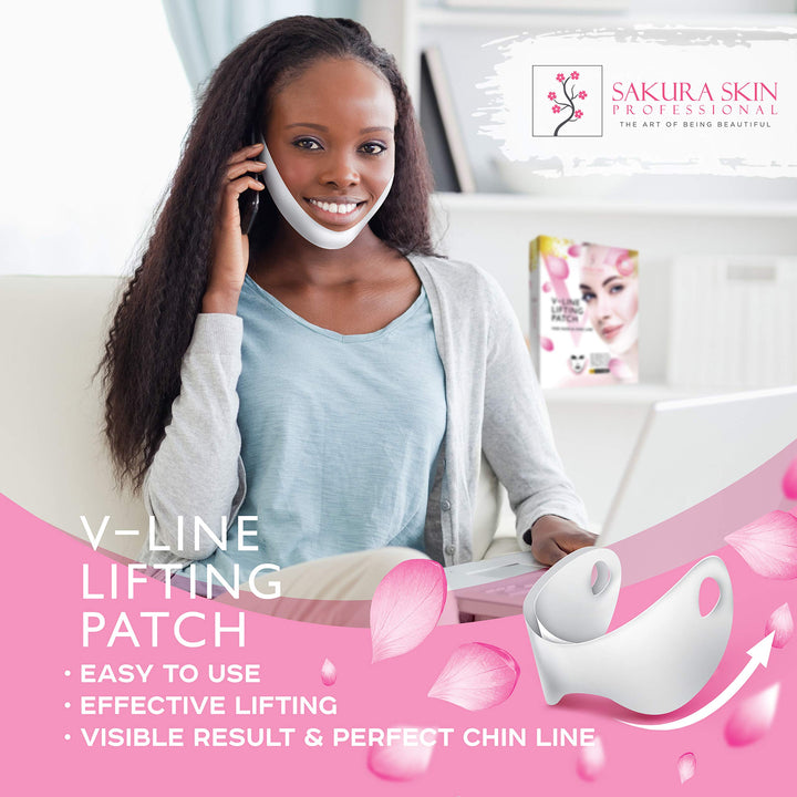 V shape lifting up Face Mask Chin Up Patch Double Chin Reducer Chin Contour Tightening Firming Face Lift Tape Mask V-Line Neck Lifting Patches V Shaped Slimming Face Mask 5 pcs