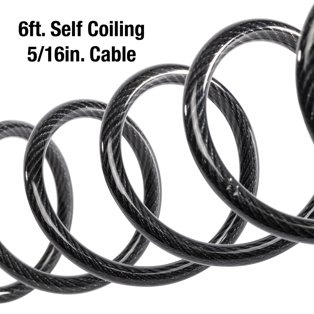 Black Set Your Own Combination Bike Lock, Metal Cable Lock has a Weather Resistant Vinyl Coating for Outdoor Equipment, Bicycles, 6 Feet Long, 8114D