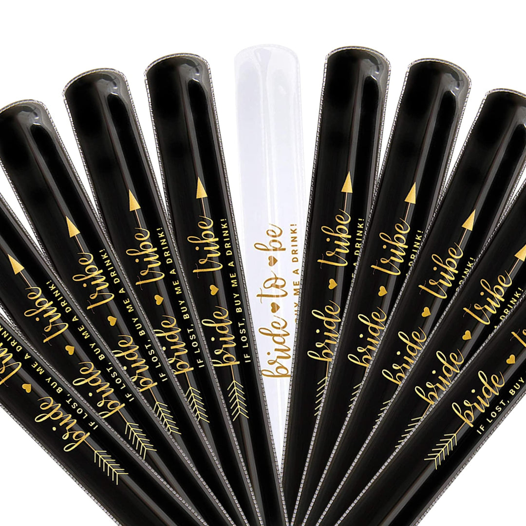 Bachelorette Slap Bracelets | Bachelorette Party Favors | Bride Tribe Gifts (Black)