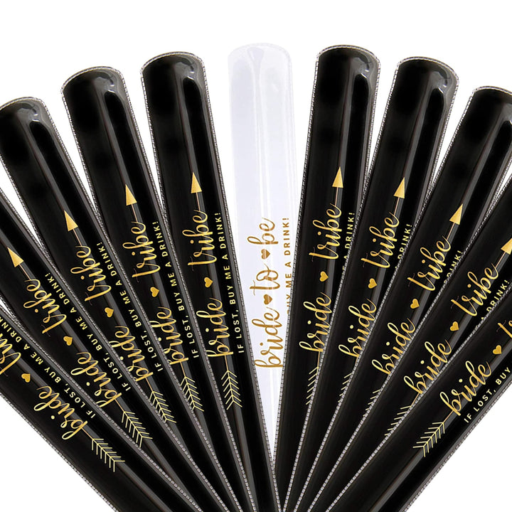 Bachelorette Slap Bracelets | Bachelorette Party Favors | Bride Tribe Gifts (Black)