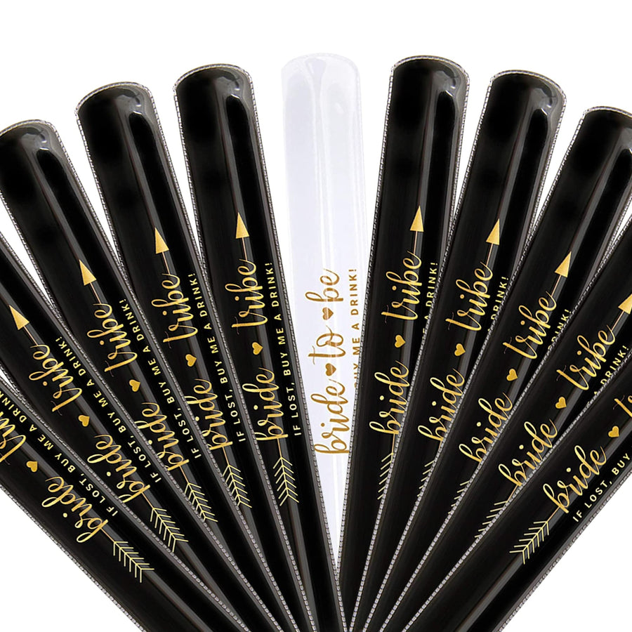 Bachelorette Slap Bracelets | Bachelorette Party Favors | Bride Tribe Gifts (Black)