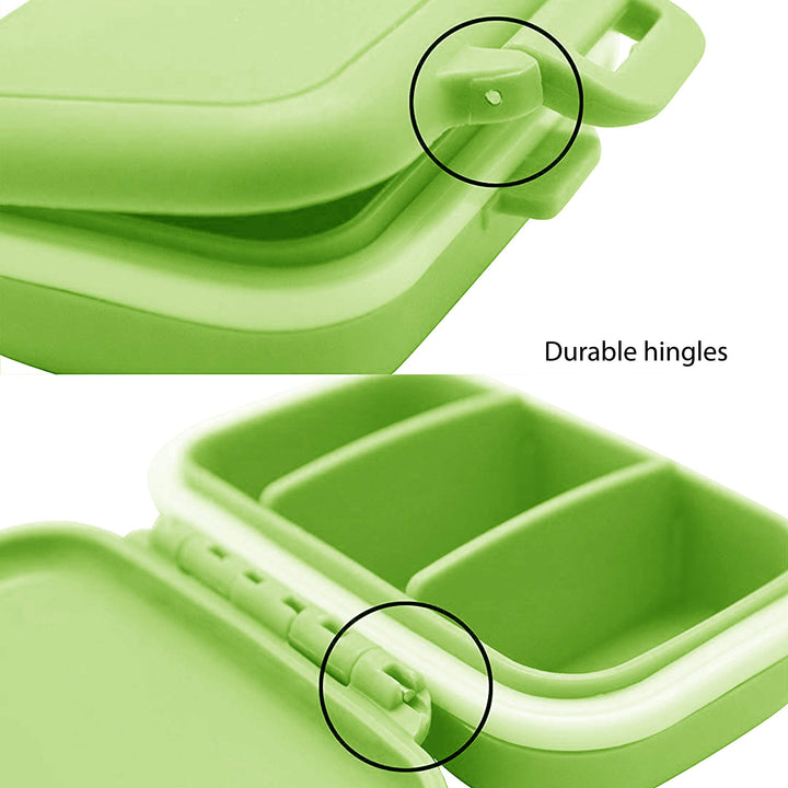 Pill Box Dispenser sorter- 3 Large Removable Organizer compartments Travel Medication Carry Cases - Daily/Weekly Vitamin Medicine Pillbox organizar Reminder Boxes 7 Times a Day am pm containers