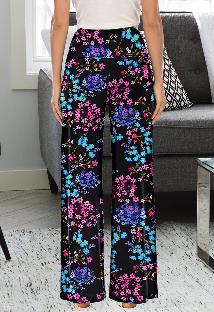 Women&#39;s Stretchy Wide Leg Palazzo Lounge Pants Casual Comfy High Waist Palazzo Pants