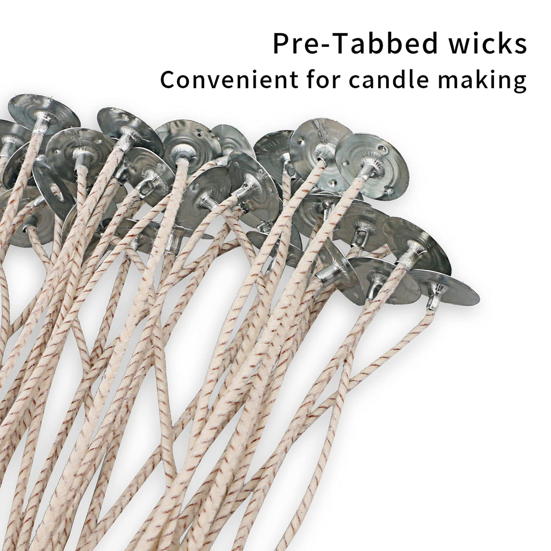 EUPNHY CD Series Candle Wicks for Soy Candles,100pcs CD 8 6 Pretabbed Wicks,Cotton & Paper Wicks for Candle Making.