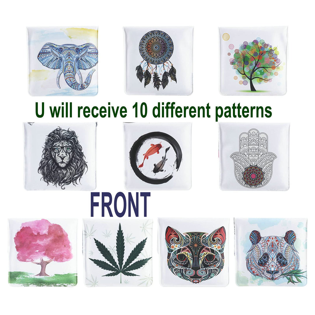 Portable Pocket Ashtray Pouch Fireproof Butt Pouch Odor-Free Assorted Design (10 pack)