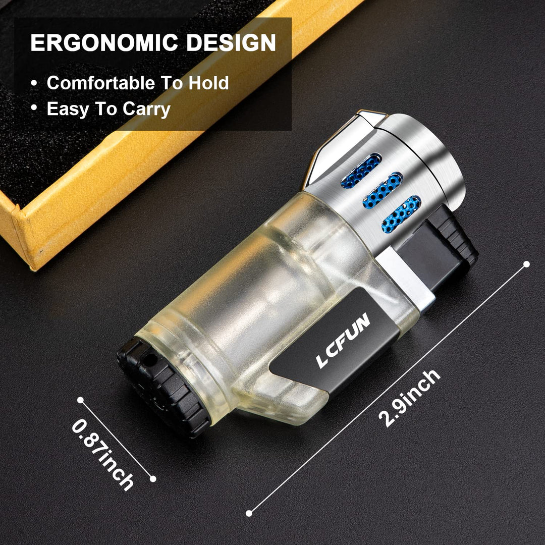 LcFun Torch Lighter 2 Pack Refillable Butane Lighter Tr
