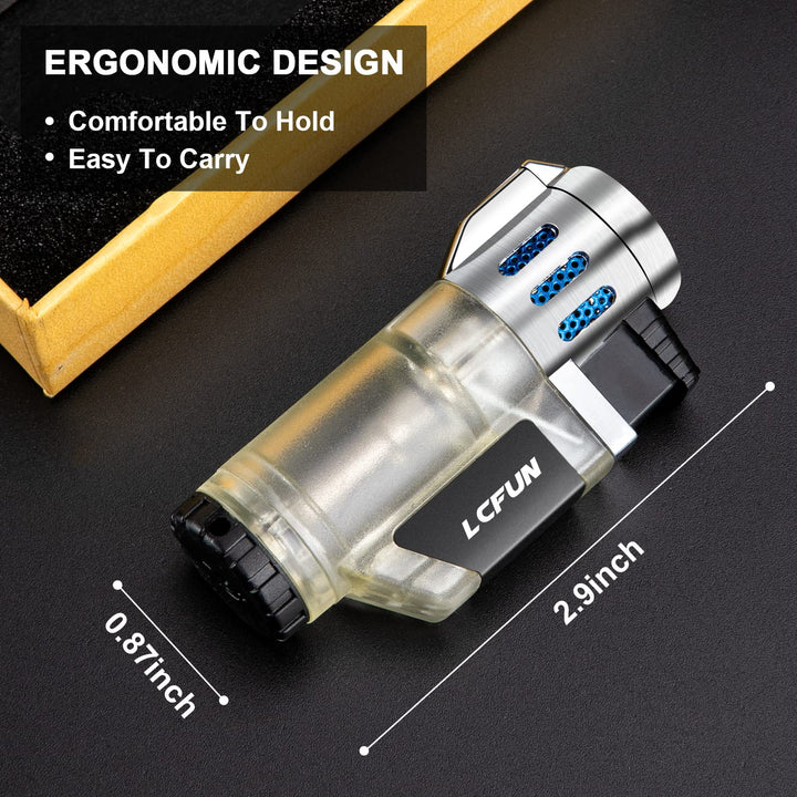 LcFun Torch Lighter 2 Pack Refillable Butane Lighter Tr