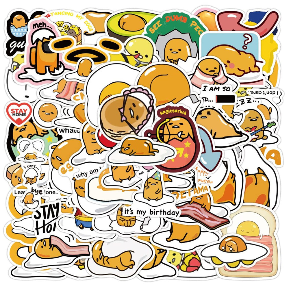 CHVISO 60PCS Japanese Lazy Egg Stickers Kawaii Stickers
