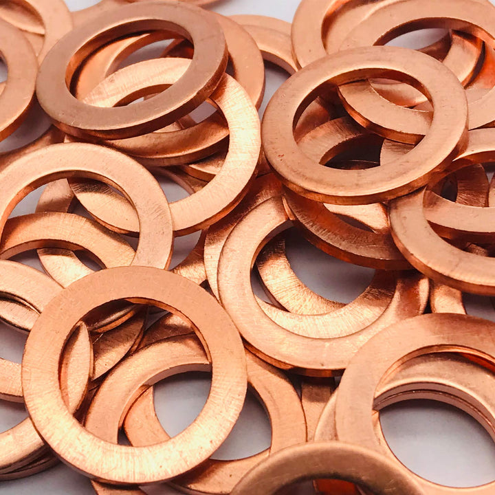 Copper Washer Assortment,100Pcs M5 Copper Metric Sealing Washers Kit,Flat Washers Assortment Set(5 x 9 x1.0mm)