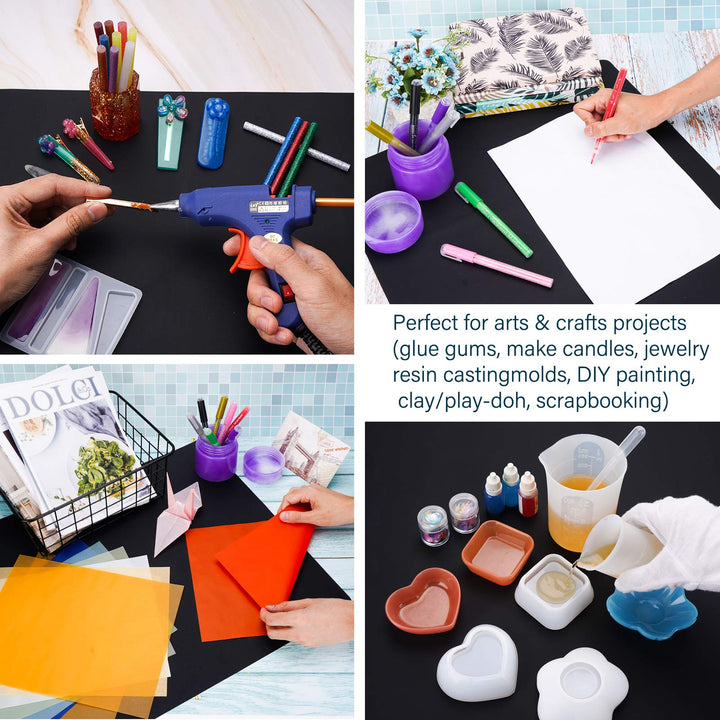 27.6x19.7 inches Oversize Silicone Mats, Nonstick Silicone Craft Sheets for Resin Molds, Multipurpose Countertop Mats for Epoxy Resin, Glitter Slime, Paint, Light Blue