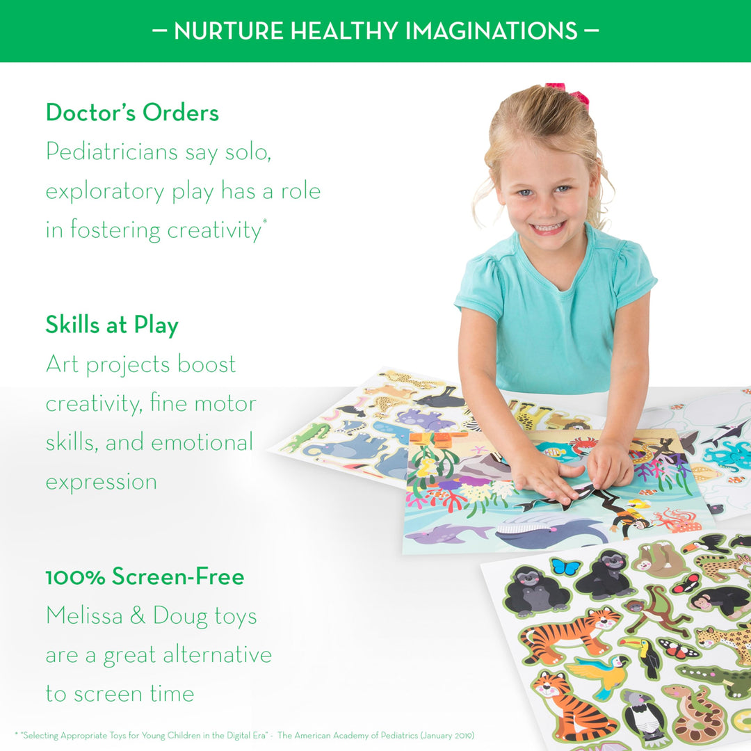 Melissa &amp; Doug Reusable Sticker Pad: Habitats - 150+ Reusable Stickers - FSC Certified