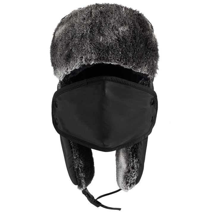 Winter Trooper Trapper Hat Cap Ushanka Russian Hats Ear Flaps Strap with Windproof Facemask Black
