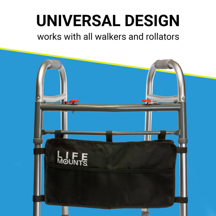 Life Mounts Walker/Rollator Organizer Bag (Black)