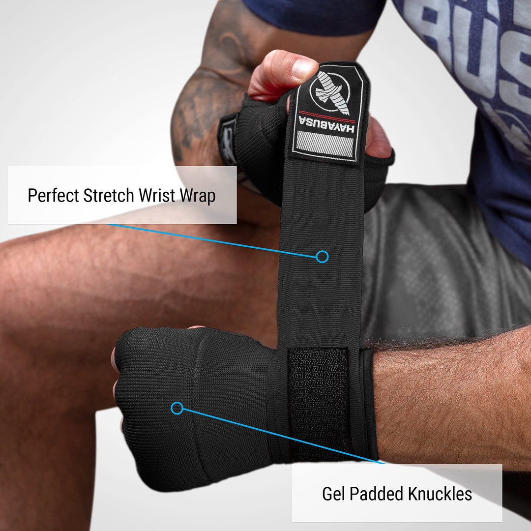 Hayabusa Quick Gel Boxing Hand Wrap Gloves - Black, Med