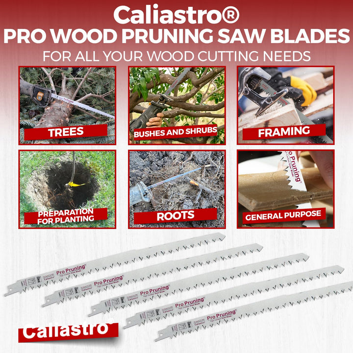 12-Inch Wood Pruning Saw Blades for Reciprocating/Sawzall Saws - 5 Pack