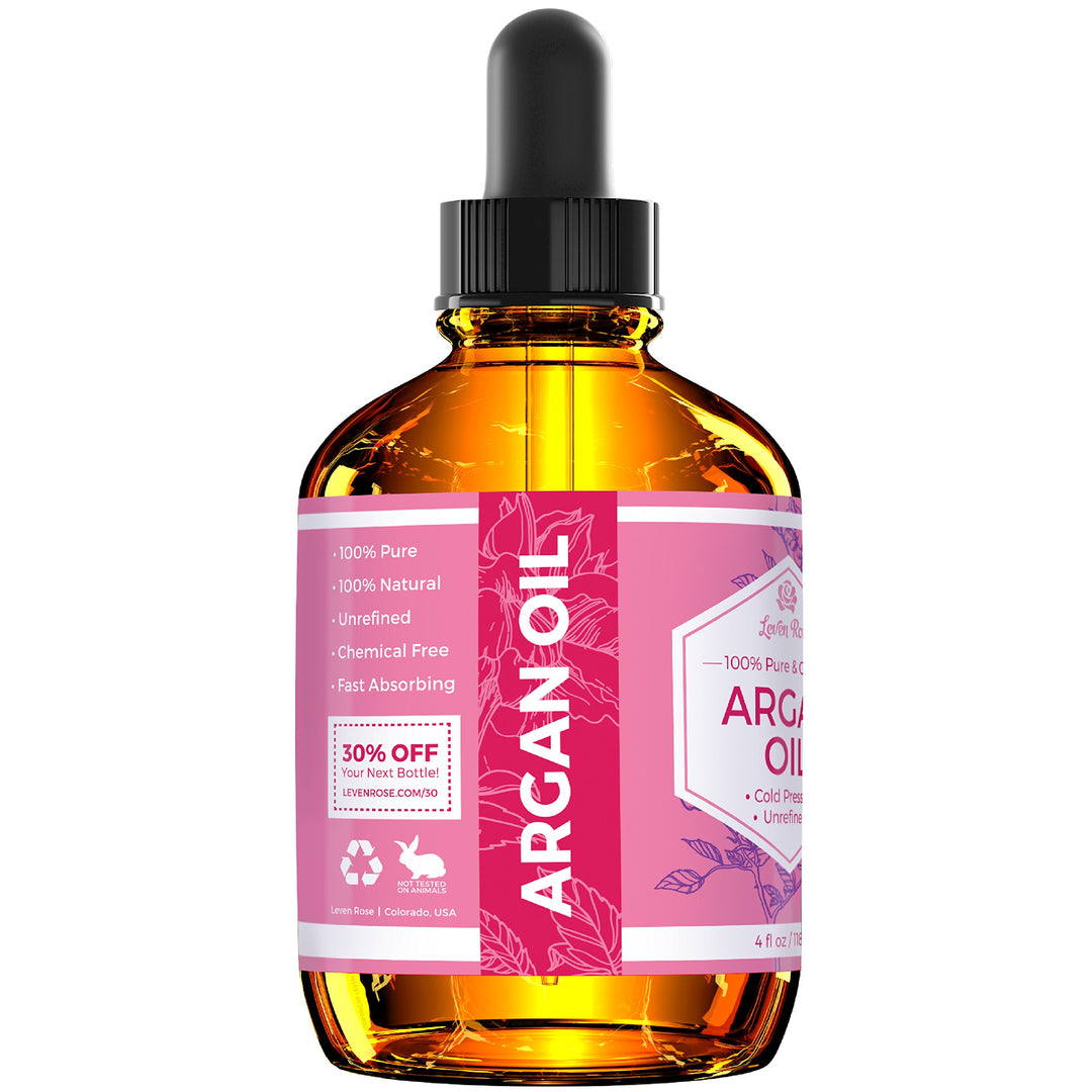 Argan Oil for Face, Hair and Skin - 4 oz 100% Pure Moroccan Cold-Pressed Organic