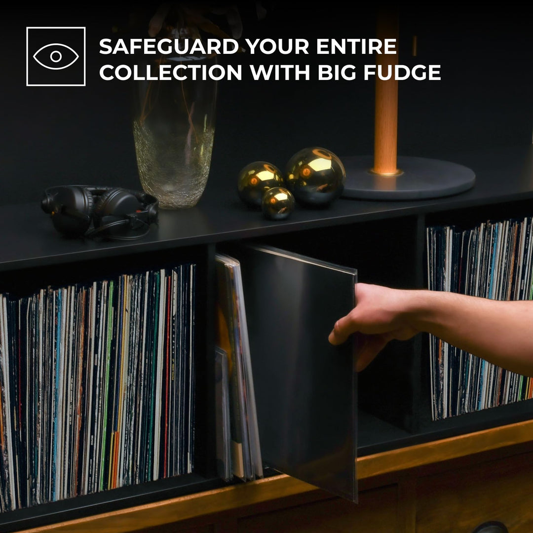 BIG FUDGE 50x Vinyl Record Outer Sleeves 12 LP | Durable &amp; Wrinkle-Free | Crystal Clear &amp; Made from High-Density Polypropylene | 3 mil Thick, 12.75” x 12.75” | Fits Most Gatefolds and Double LPs