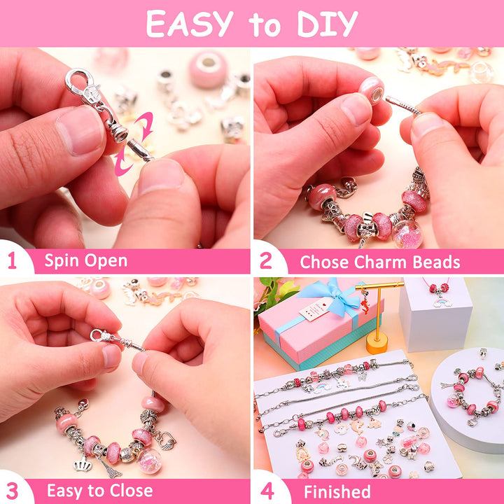 DIY Charm Bracelet Making Kit, Baymyer 76 Pcs Jewelry M