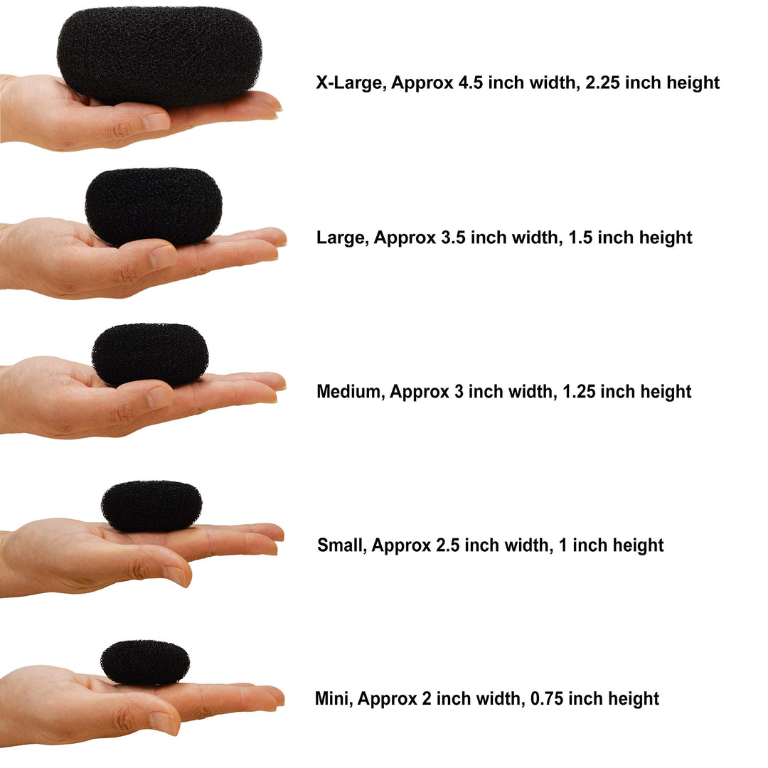 - Chignon Hair Donuts Ring Style Bun Maker (Small, Black)