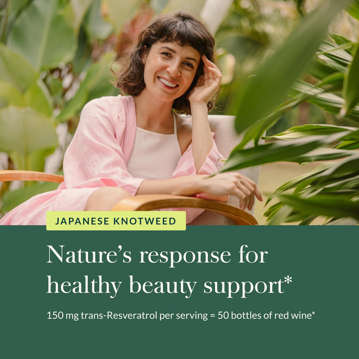 Resveratrol 150 - Beauty &amp; Radiance Antioxidant Support Supplement - Made with Japanese Knotweed - Contains 150 mg Trans-Resveratrol per Serving - 50 Liquid Phyto-Capsules (25-Day Supply)